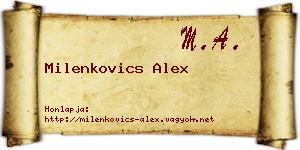 Milenkovics Alex névjegykártya